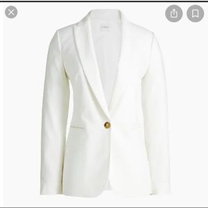 White J Crew Linen Holland Blazer size 10